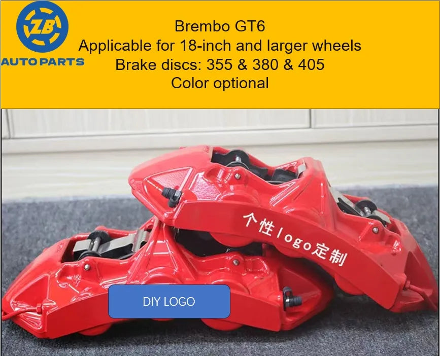 BMW Front Caliper – Brembo GT6 Style – Red – 6-Piston