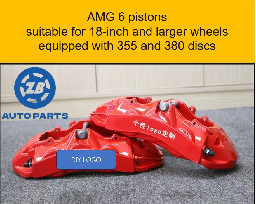 Mercedes Front Caliper – AMG Style – 6-Piston – Red