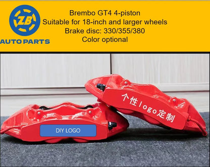BMW Front Caliper – Brembo GT4 Style – Red – 4-Piston